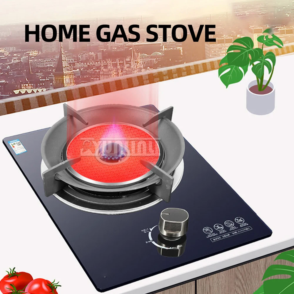 Kitchen Cooktop Household Tempered Glass Single Stove Infrared Hot Fire Cooking Gas Stove Parrilla De Gas Empotrable Estufa