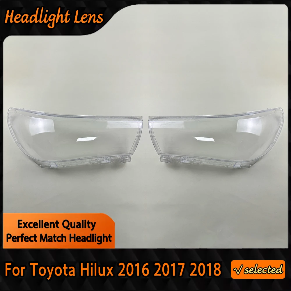 

For Toyota Hilux 2016 2017 ​2018 Front Headlight Cover Headlamp Lamp Shell Transparent Lampshade Lens Plexiglass