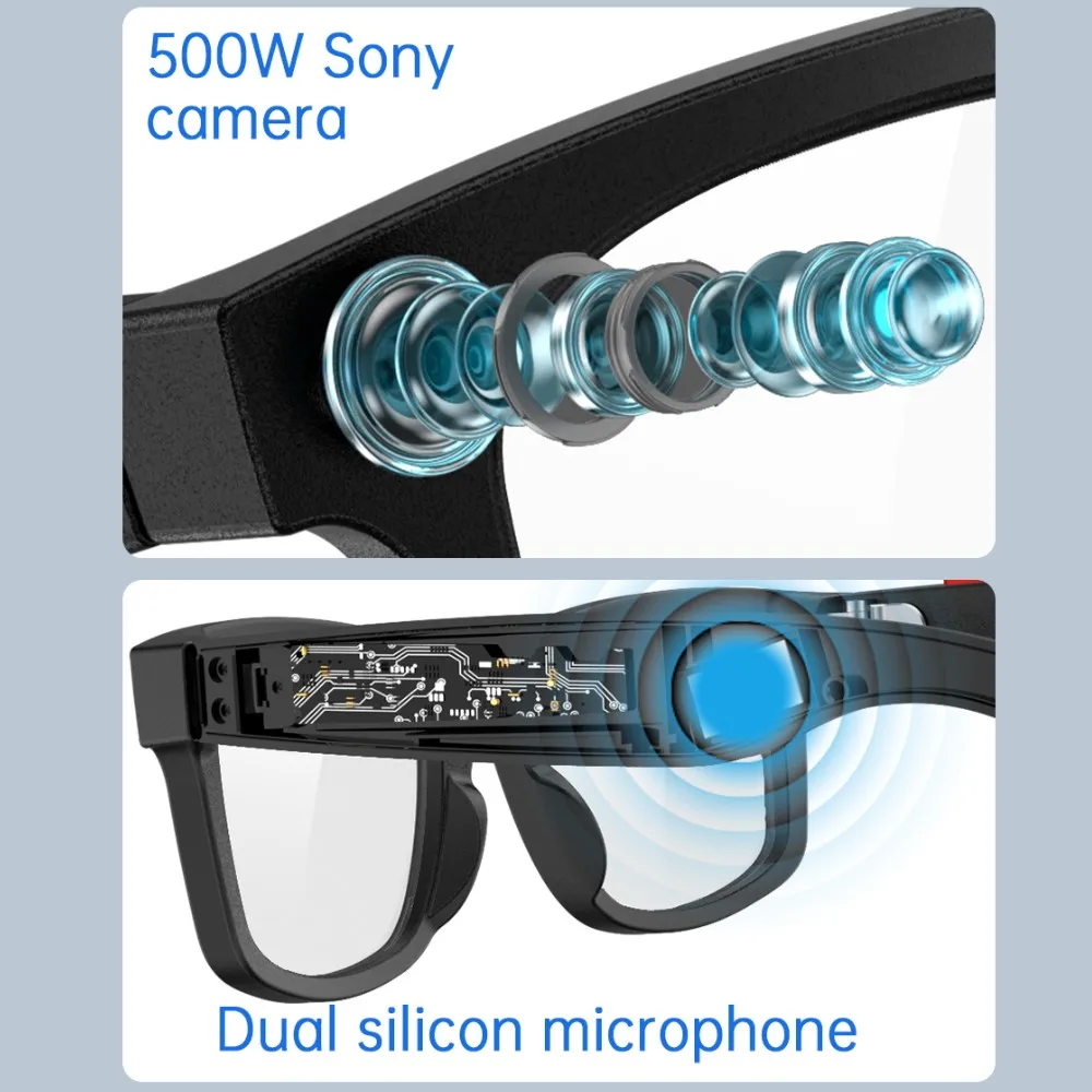 

Smart Glasses AIMB S2 Max 500W Pixels HD Camera AI Translation Video Recording Voice Bluetooth Music Call Sunglasses Wearable