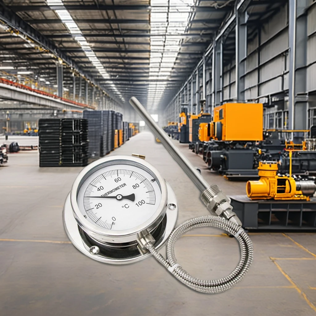 High Quality Stainless Steel 0-650cc Insulated Dial Gauge Thermometer Industrial Use Water Oil Metal Pressure Capillary 3m