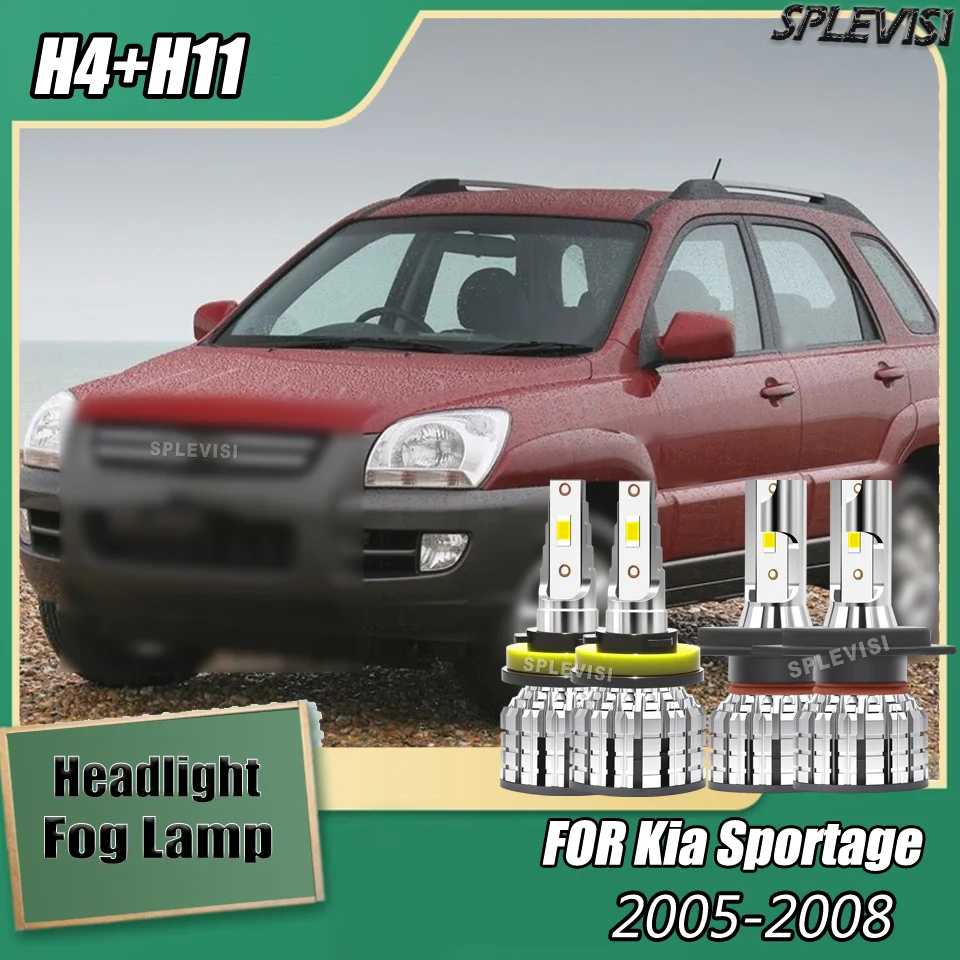 

Enhanced Night Vision Car Light LED Headlight Foglight 9003/H4 H11/H9/H8 IP67 Waterproof For Kia Sportage 2005 2006 2007 2008