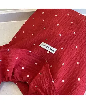 百搭波點雪紡單肩包大容量仙女網眼手提包通勤包韓版托特包女 8 最佳銷售 紅色編織袋 - №6