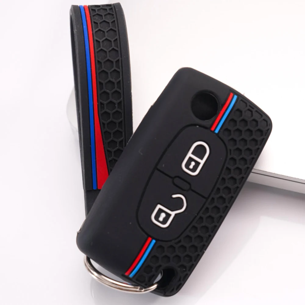 Key Fob Case Keychain For Peugeot 107 206 207 307 308 407 607 807 3008 5008 Partner Expert For Citroen C2 C3 C4 C5 C6 C8