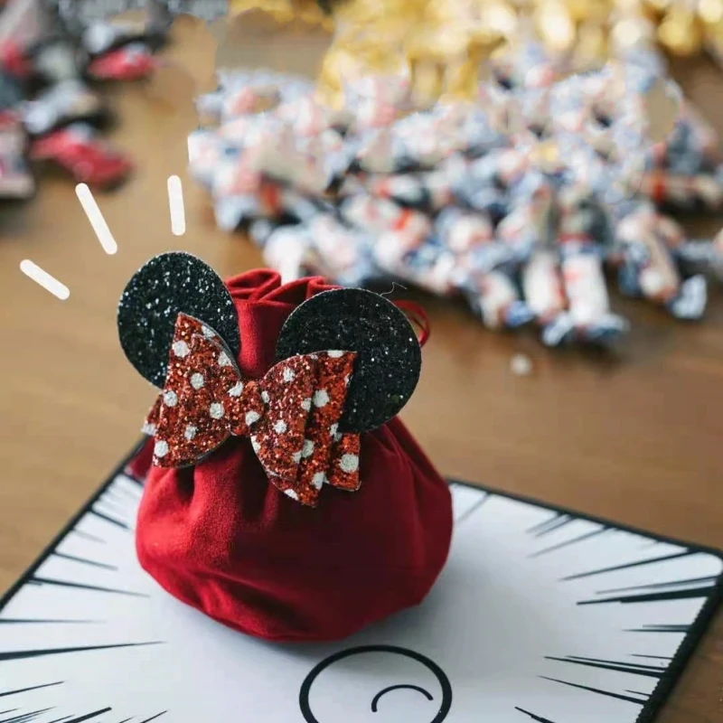 New 5 Pcs Velvet Cloth Drawstring Bags with Ribbon Party Favor Gift Bags Party Weddings Birthdays Treat Bags Cajas De Regalo