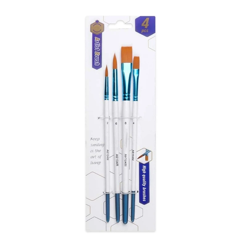 Y1UB 4 Pcs Acrylic Paint Brush Watercolor Painting Brushes Artist Paint Brushes image 2