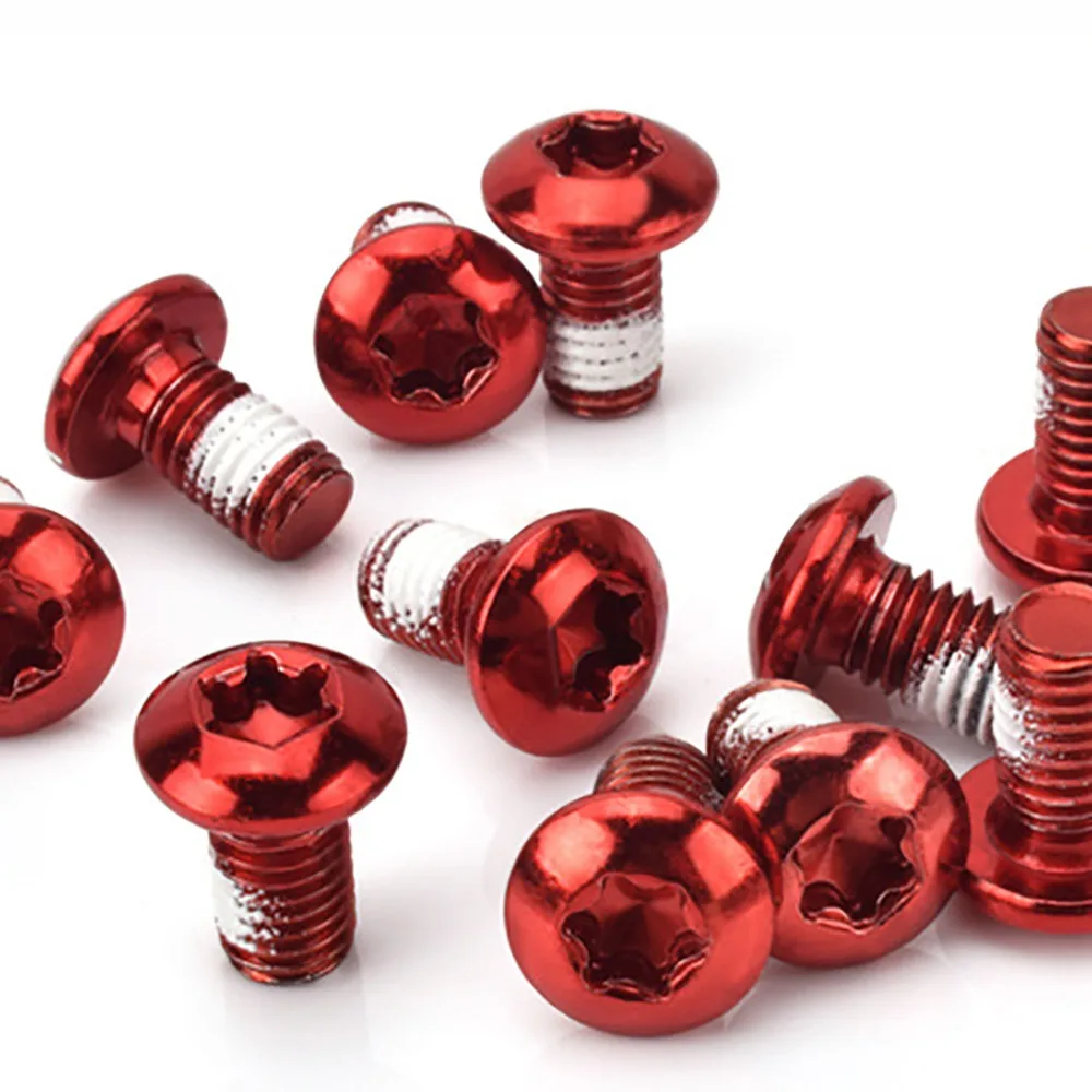 

12pcs T25 Torx Head Disc Brake Rotor Screws M5x11.5mm Colorful Bicycle Screws Steel Alloy Rotor Bolt Cycling Accessories