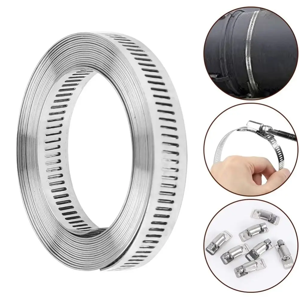 Accessories 304 Stainless Steel Hose Clamps With Fasteners Heavy Duty Stainless Steel Clamp Adjustable Hose Clamps