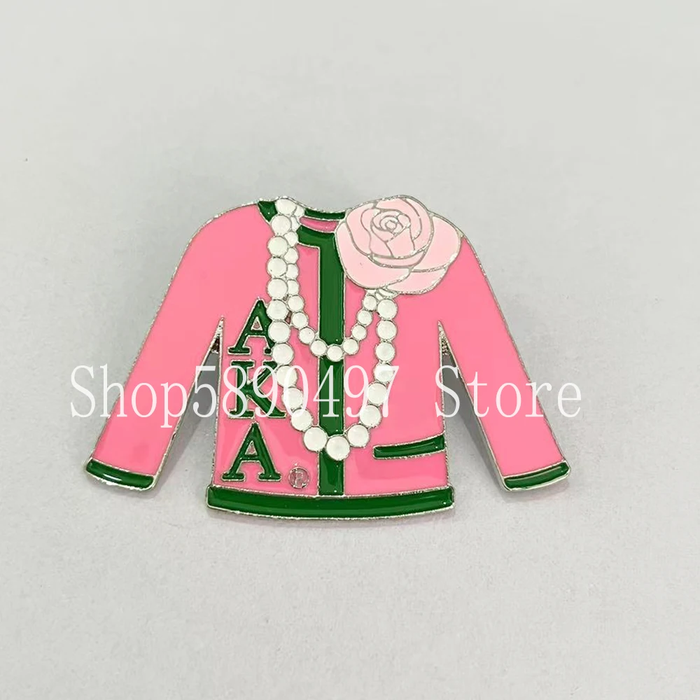 Pin de suéter de Sorority rosa y verde