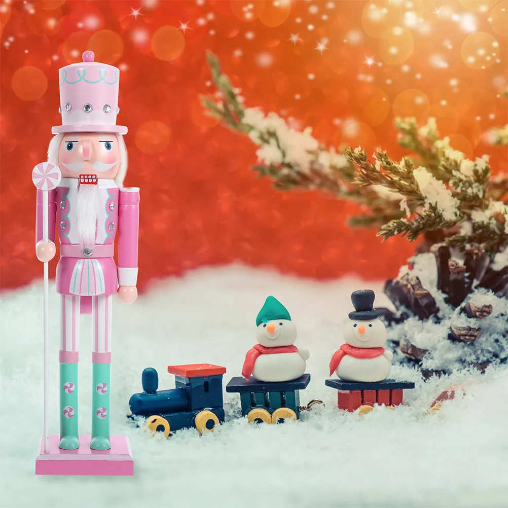 

Christmas Nutcracker Figurines Wooden Desktop Decor Holiday Party Small Xmas Ornaments Nutcracker Craft Festive Home