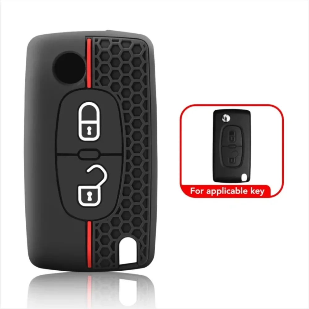 New Silicone Car Key Case Cover Keychain Fob Shell for Citroen C2 C3 C4 C5 C6 Xsara Berlingo for Peugeot 207 307 308 407 607 807