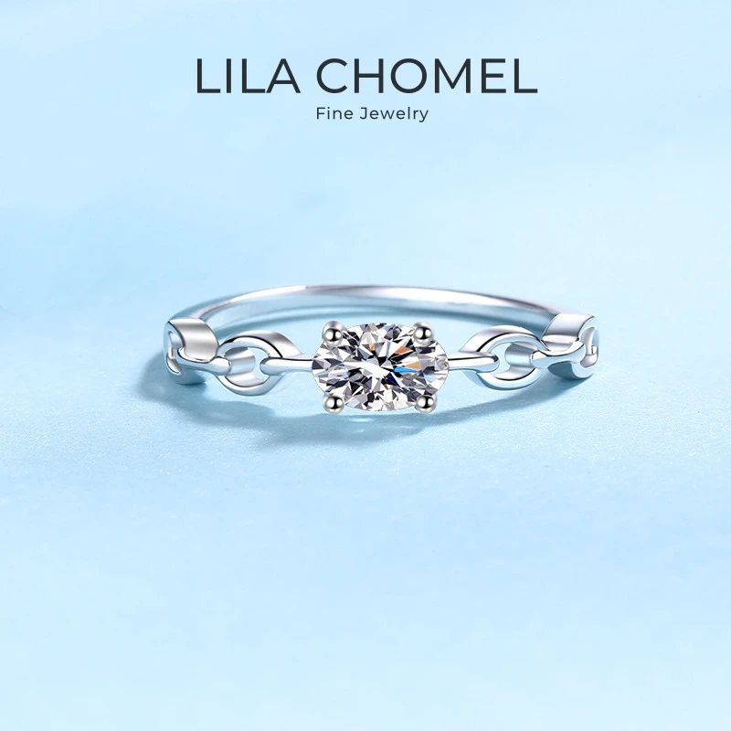 

Women Engagement 18K White Gold Wedding Band 0.5CT Moissanite Diamond Birthday Gift PT950 Platinum Girl Friend Valentine's Day