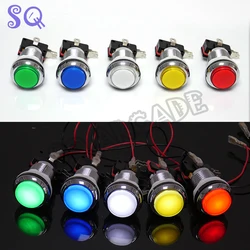 12Pcs Arcade Chrome Plating 5V/12V 30mm LED Illuminated Push Buttons With Micro Switch For Arcade Machine Games Mame Jamma Parts
