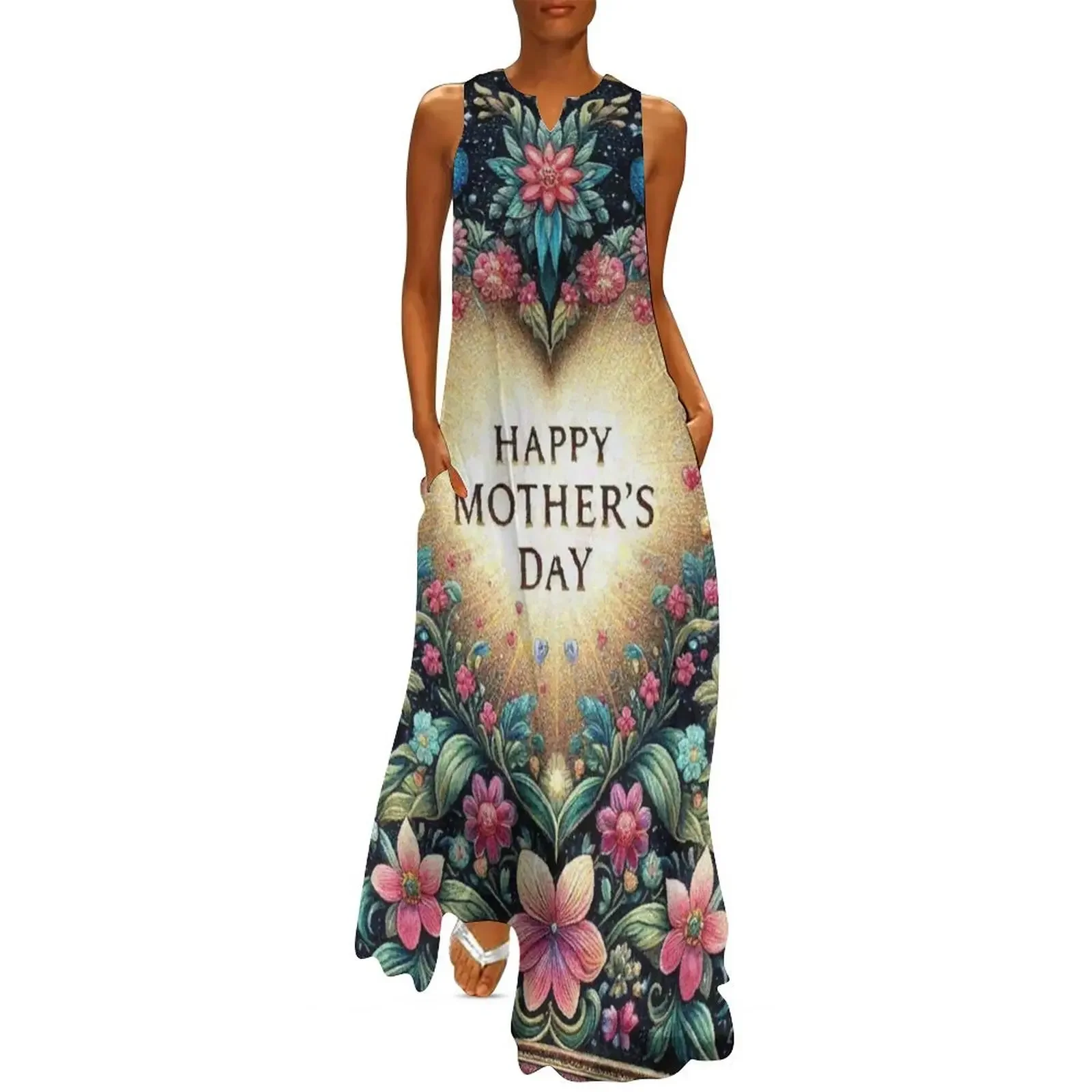 

Floral and Butterflies Mothers Day Gift Heart Long Dress dress summer summer clothes for women Aesthetic clothing Dress