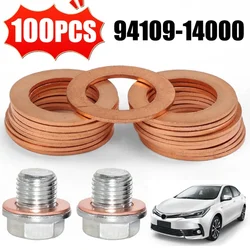 Engine Oil Drain Plug Sealing Gaskets OE# 94109-14000 Car Oil Pan Screw Aluminum/Copper Washer Replaceable Accessories for Honda