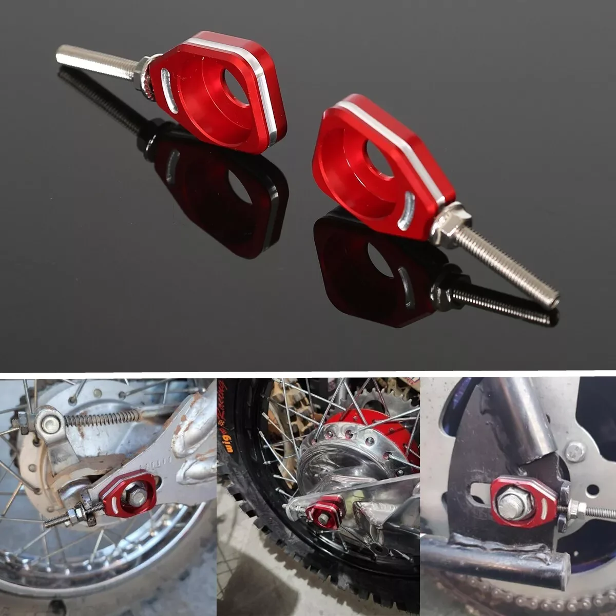 Motorcycle 3D CNC Rear Chain Adjusters Tensioner Axle Blocks Accessories For HONDA CRF110F 2013-2024 CRF 110 F