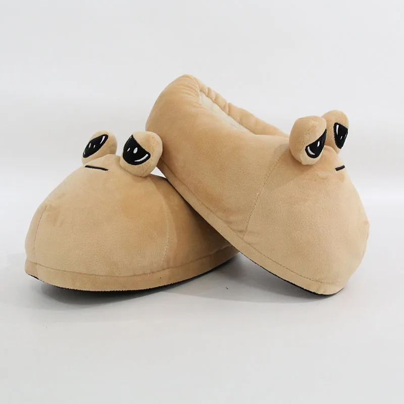 The Maw Pou Cotton Slipper Anime Plush Slippers Kawaii Cartoon Soft Stuffed Fluffy Thick Non-slip Shoes Alien Pou Doll Home Indo