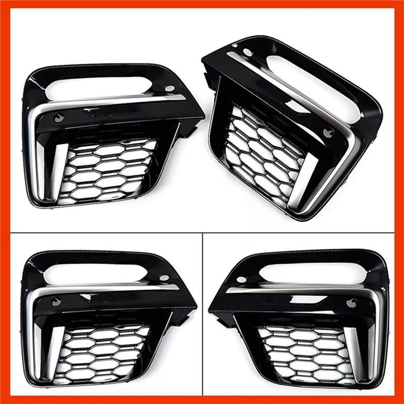 1Set Car Front Bumper Fog Lamp Grille Frame Trim Strip & LED Daytime Running Light Parts For BMW X3 X4 G08 G02 G01 2018-2020