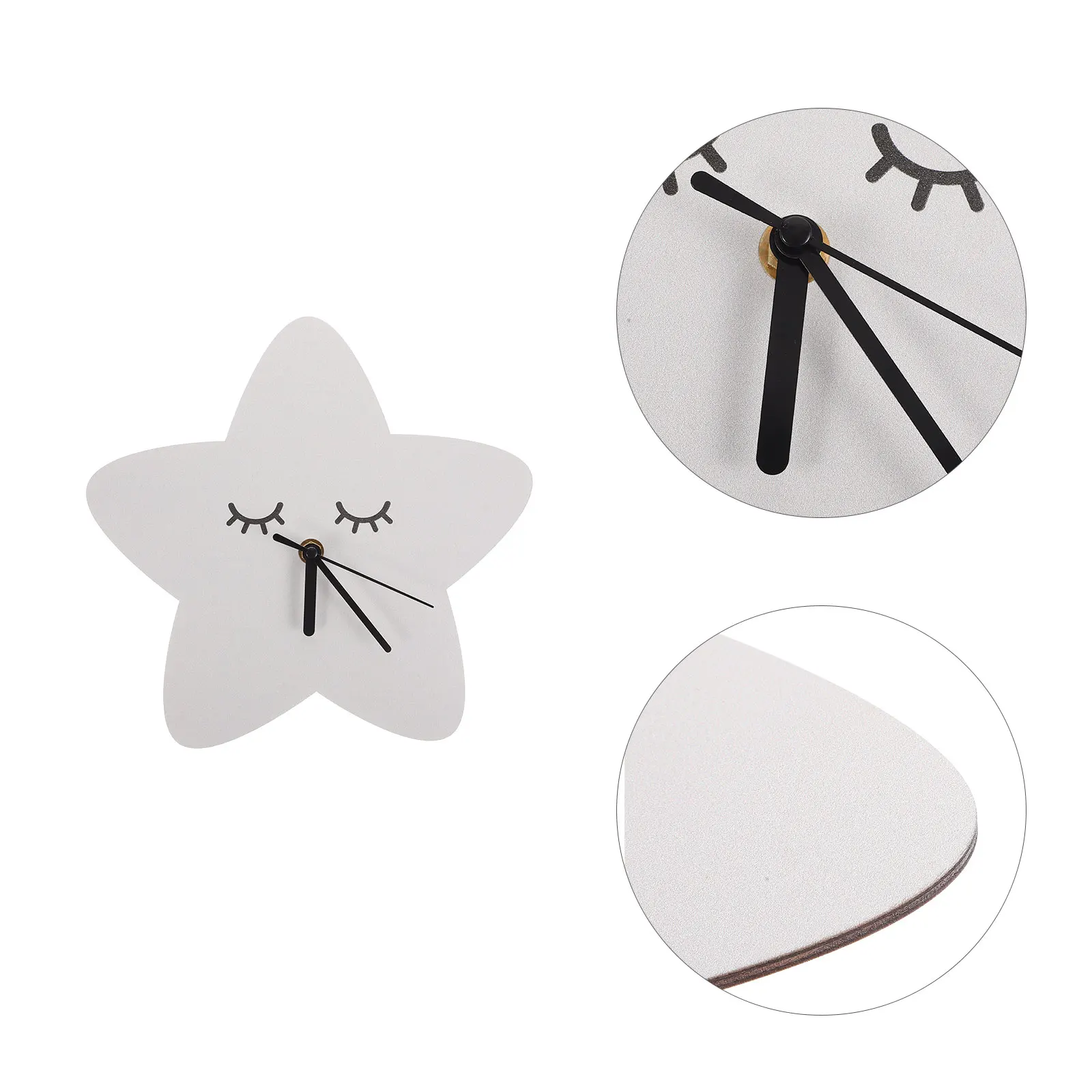 

1pcs Star Shaped Wall Clock Cute Resin Plastic Non Ticking Silent Bedroom Decorative Hanging Clock For Living Room Home Office