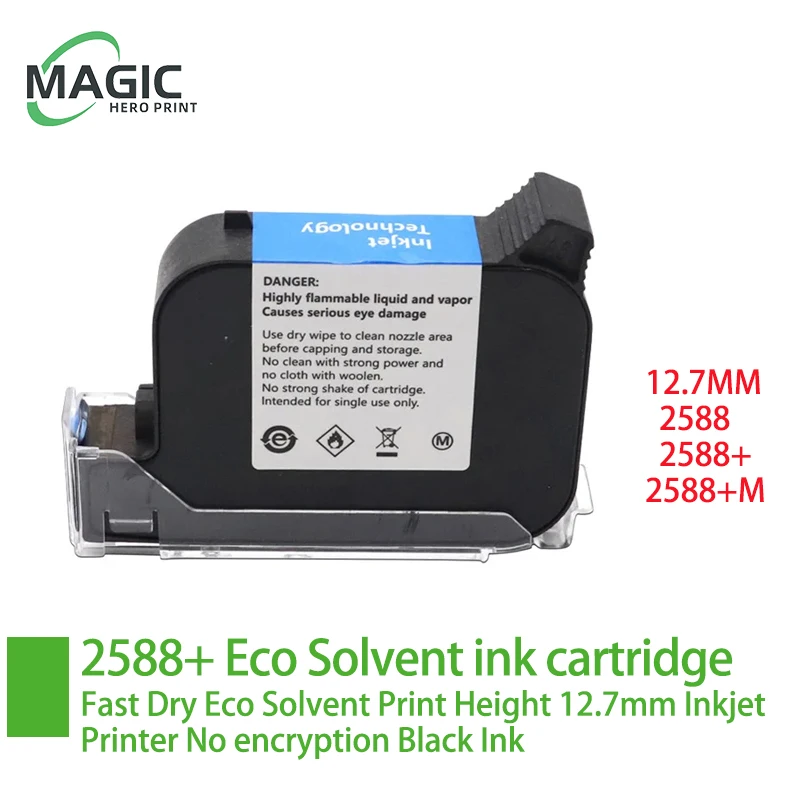 2588+M 2588 2588+ Handheld Printer Ink Cartridge Fast Dry Eco Solvent Print Height 12.7mm Inkjet Printer No encryption Black Ink