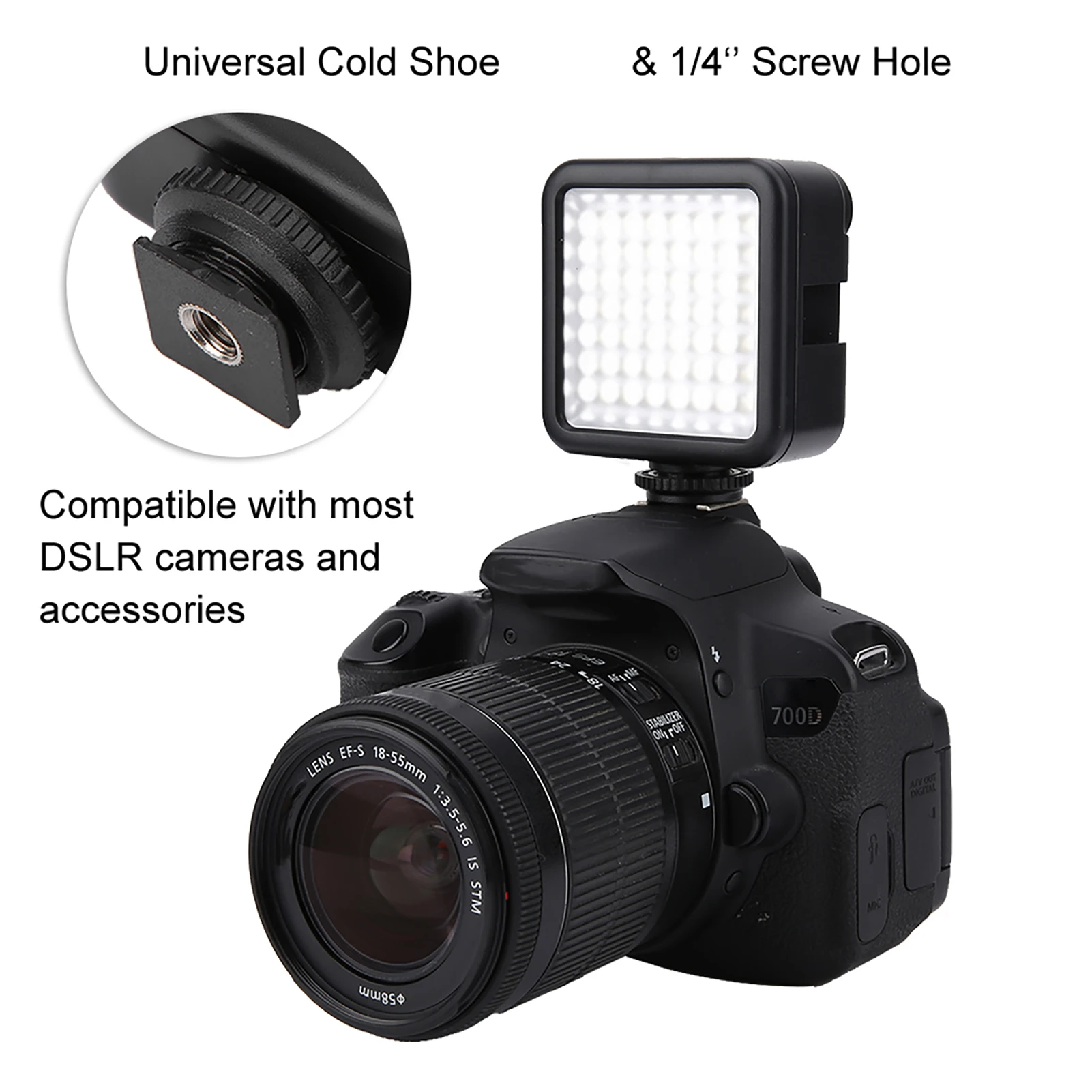 VBESTLIFE W49 Mini pannello luminoso a LED dimmerabile portatile su luce di riempimento della fotocamera LED,Video, lightgarcamera, Video, lightgars, Video