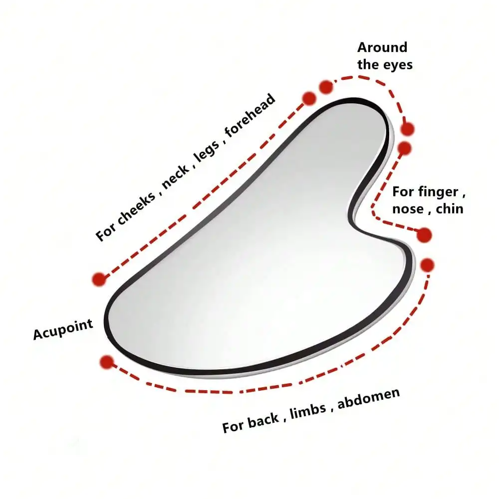 مجموعة أدوات غوا شا من الفولاذ المقاوم للصدأ، أداة تدليك الوجه، أداة العناية بالبشرة، مجموعة أدوات تجميل لرفع الكنتوري #4
