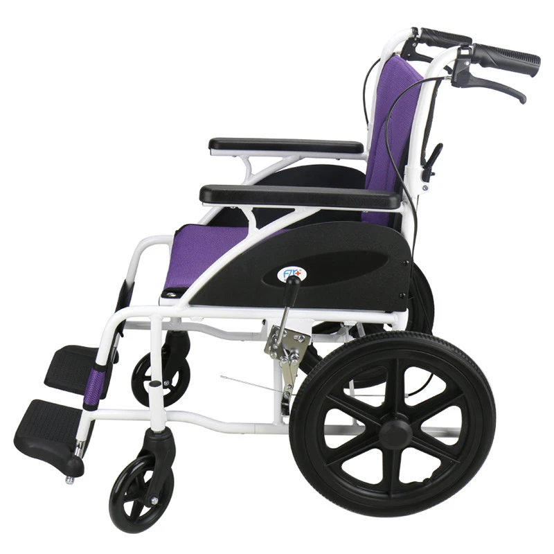 Aluminum Folding Back WheelchairLightweight, all-season use with raised seat cushion
