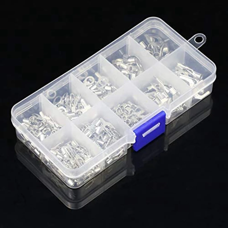 U-نوع النحاس محطات مجموعة متنوعة ، كابل سلك موصل ، تجعيد بأسمائها الحقيقية ، غير معزول حلقة شوكة ، 10 في 1 ، 320 قطعة