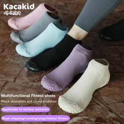 2024 Indoor Children Adult Anti-slip Sock Shoes Women Men Fitness Running Walking Shoes Cotton Fabric Slippers for Yoga Gym