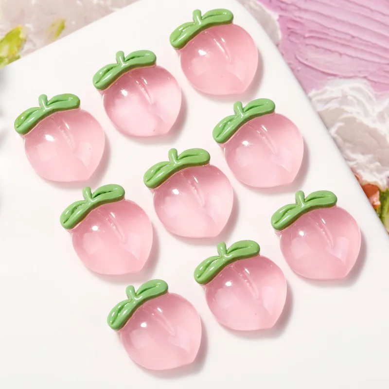 

New Jelly Pink Peach Resin Cabochon 20pcs Flatbacks for DIY Jewelry Making Wholesale Scrapbook Decoration Accessory