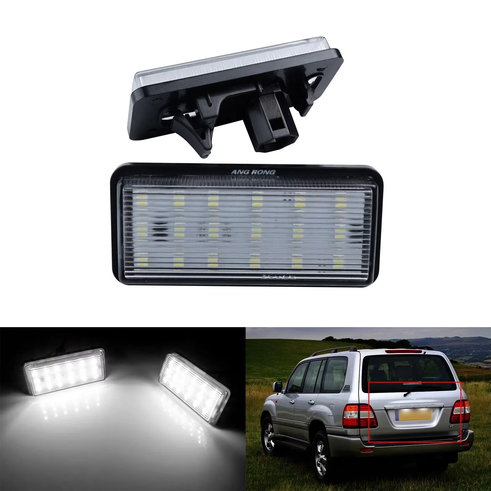 2x LED License Number Plate Light For Toyota Land Cruiser/Prado J100 J120 J200 Reiz/Mark X Lexus LX470 LX570 GX470 Rear Lamp