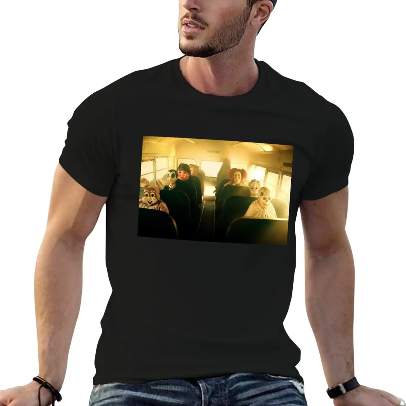 Masked School Bus Goers T-Shirt plus sizes custom shirt anime shirts men