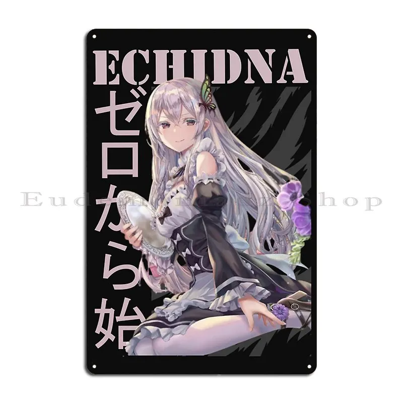 Echidna Re Zero Metal Plaque Poster Garage Cinema Cinema Wall Plaque Create Tin Sign Poster