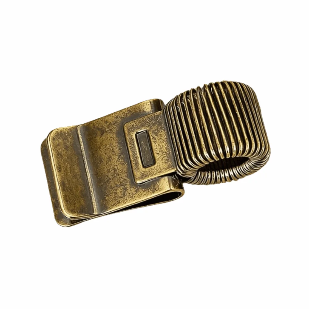 Creative Metal Pen Clip Heavy-Duty Durable Spring Pen Clip Telescopic Spring Minimalist Notebook Pen Holder Office Supplies