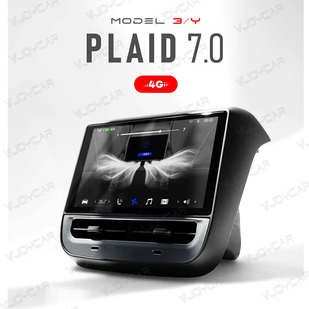 Il più nuovo Display posteriore 4G Plaid 7 pollici per Tesla Model Y 3 Android 14 WIFI Entertainment Screen 64G Wireles Carplay Andriod Auto