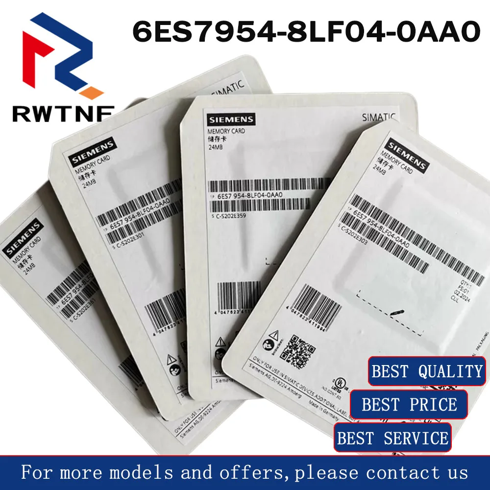 

Brand New Genuine 6ES7954-8LF04-0AA0 SIEMENS Memory Card 24MB Memory Card S7-1200 1500 CPU Sensor,100% original warehouse stock