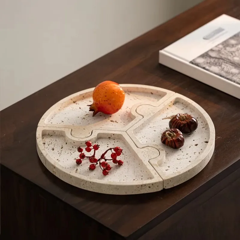 

Разделенное отделение, мраморный поднос для сервировки, закуски, фрукты, орехи, тарелка для вечеринки, рождественские тарелки, домашний декор, организация хранения