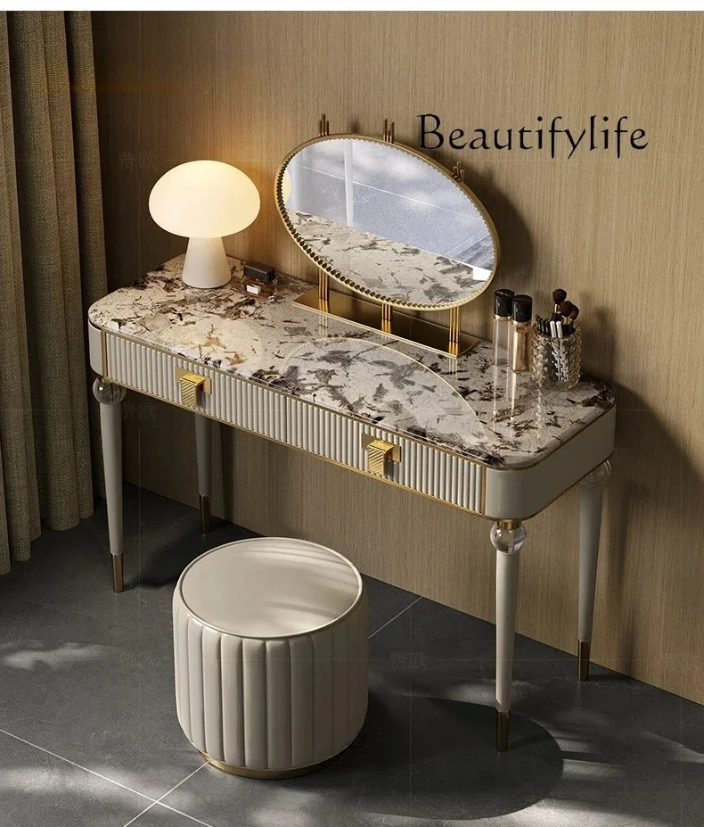 

Light Luxury Dressing Table Bedroom Simple Stone Plate Marble High-End Furniture Italian Fashion Makeup