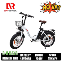 DRVETION CT20 Foldable Electric Bike Hydraulic Brake 750W Motor 48V20AH Lithium Battery Electric Bicycle  Can Snow Ride E-Bike