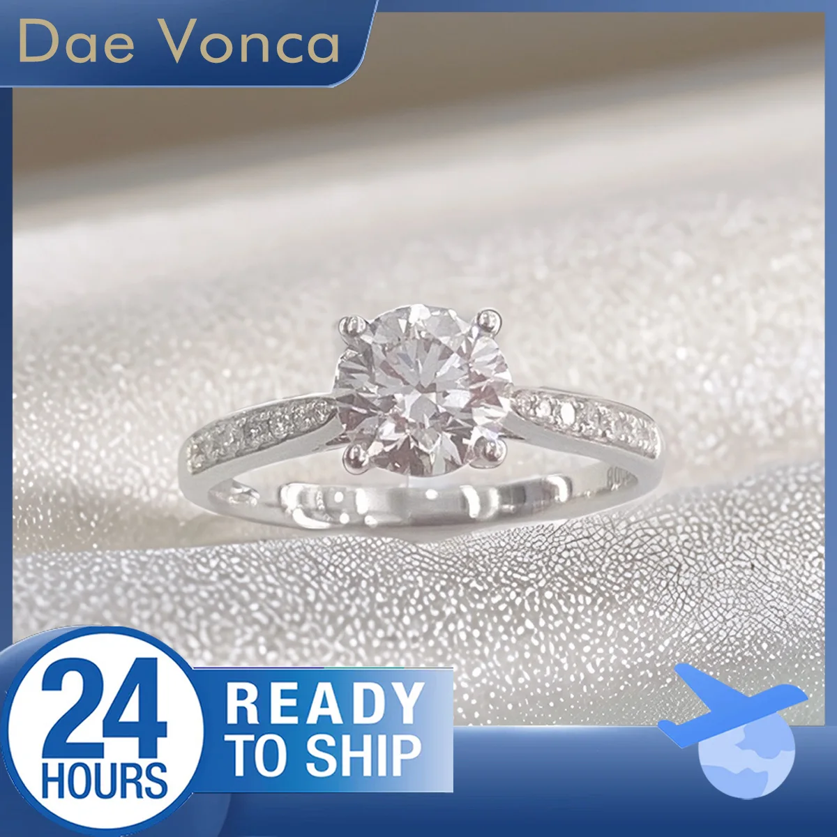 1.02ct Round Cut Lab Grown Diamond Ring 18K White Gold Classic Pave Lab Diamond Wedding Ring Engagement Ring for Women