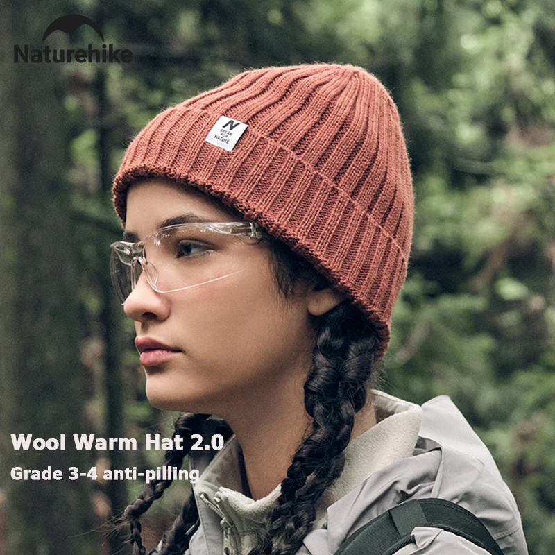 Naturehike Winter Hats For Men Women Wool Warm Hat Solid Color Cap Travel Camping Outdoor Breathable Versatile Cap Ultralight