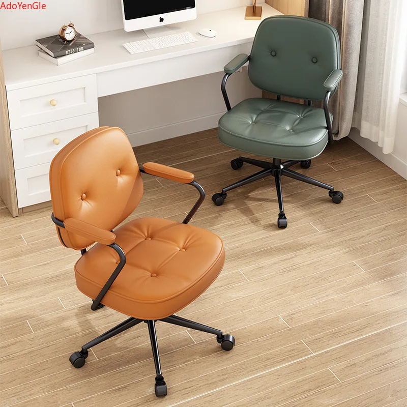 Silla giratoria de elevación para ordenador, asiento con respaldo Simple y cómodo para estudio, dormitorio y escritorio, para el hogar y la Oficina