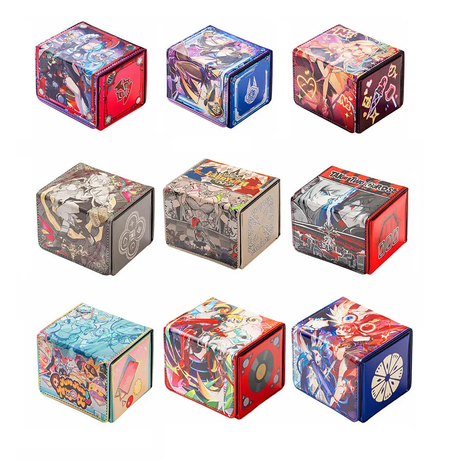 

100+ card box Anime card storage box high-grade PU leather container game card holder collection card