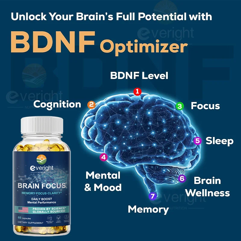 Nootropic Brain Supplement for Memory Focus - Cognitive, Mental Clarity & Mood – Organic Lion's Mane, Ginkgo Biloba & Alpha GPC