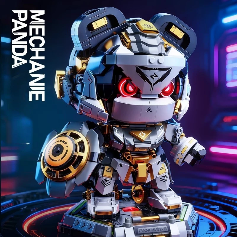 

SEMBO Punk Panda Mecha Building Blocks Children's Educational Handmade Assembled Mechanical Animal Ornaments Toys Creative Gifts