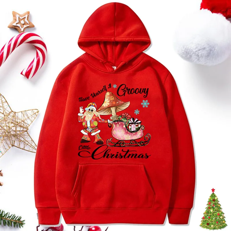 

Fashion New Merry Christmas Men's Women's Casual Long Sleeve Hoodie Funny Santa Print Hip Hop Street Sweatshirt Gift Sudaderas