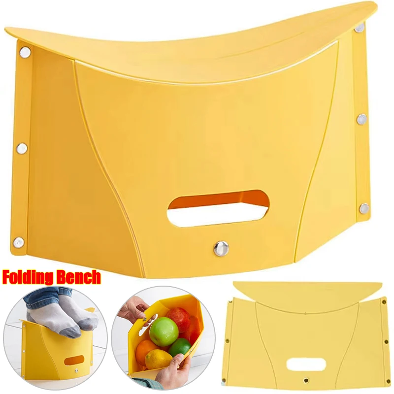 Folding Stool Portable Outdoor Fishing Camping Plastic Storage Stool Travel Train Load-bearing Mazar Ultra-thin Paper Stool