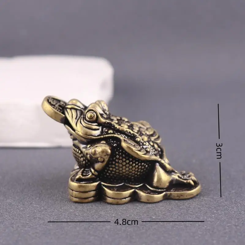 Kupfer-Geldfrosch-Statue Dreibeinige Krötenfigur Feng-Shui-Ornament für Büro Zuhause Schreibtisch Reichtum-Dekoration – Detail 2