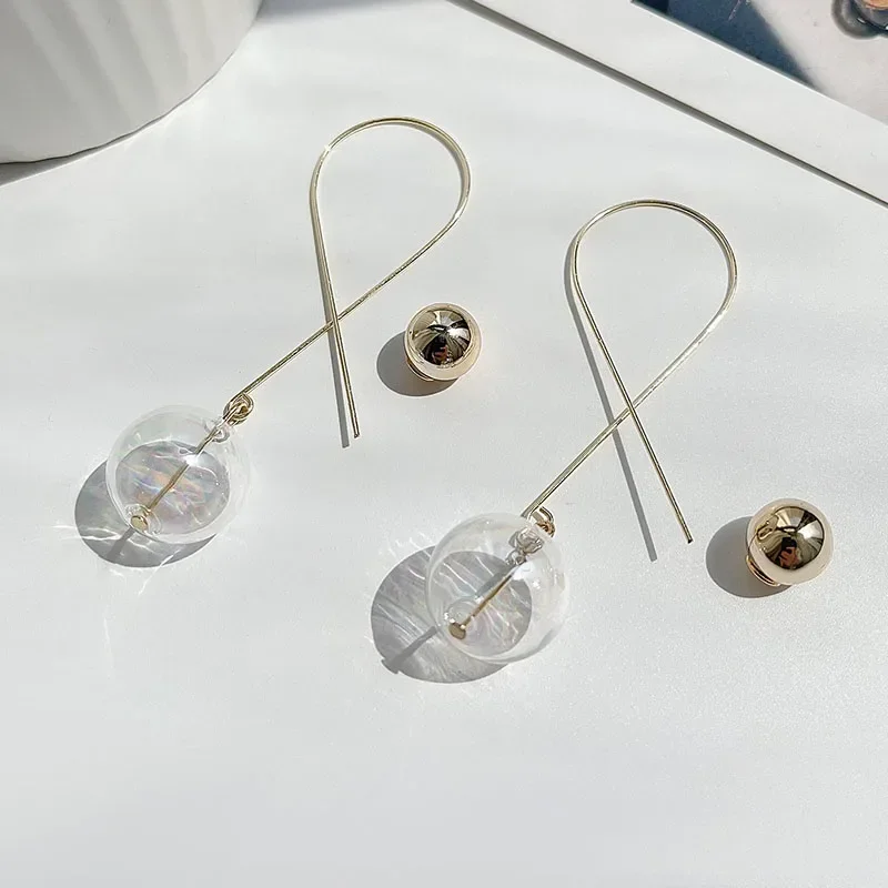 Boucle D’oreille Femmes Creative Exquisite Versatile Colorful Glass Ball Earrings Festive Party Fashion Jewelry Бижутерия