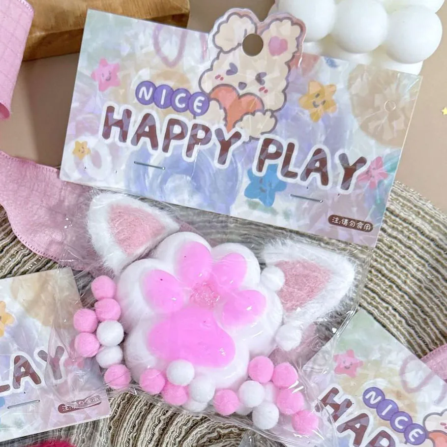 Süße Squish Plüsch Ohr Katze Fuß Antistress Pfoten Zappeln Spielzeug Squishy Antistress Tapa Fuß Mädchen Kinder Spielzeug Geschenke Erwachsene Sensorische Spielzeug