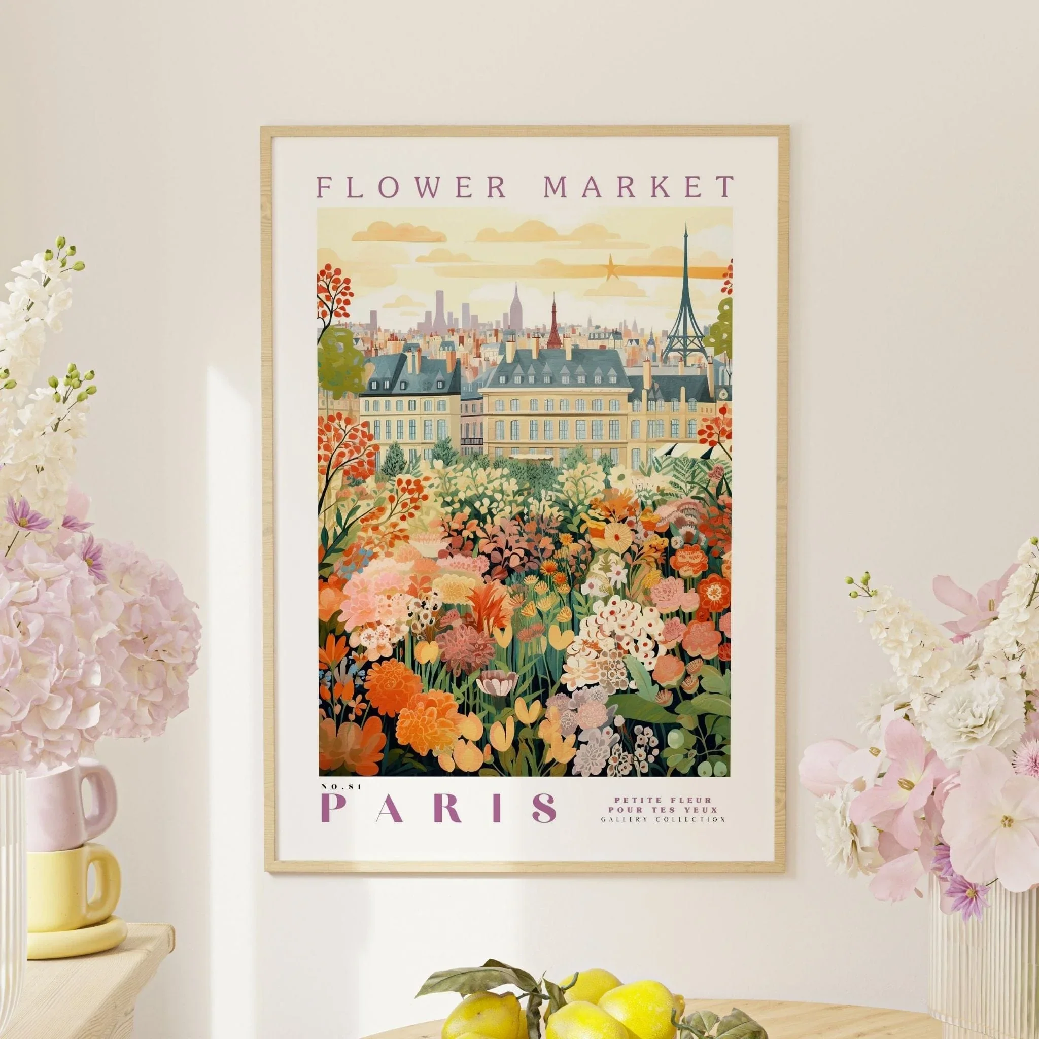 Flower Market Print, Paris Print, Botanical Prints, Digital Prints, Colorful Prints, Trendy Prints, Green Prints, Art Gifts, Flo